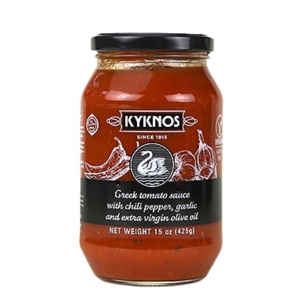 Kyknos Tomato Chili Pepper Sauce with Garlic Extra Virgin Olive Oil 405ml